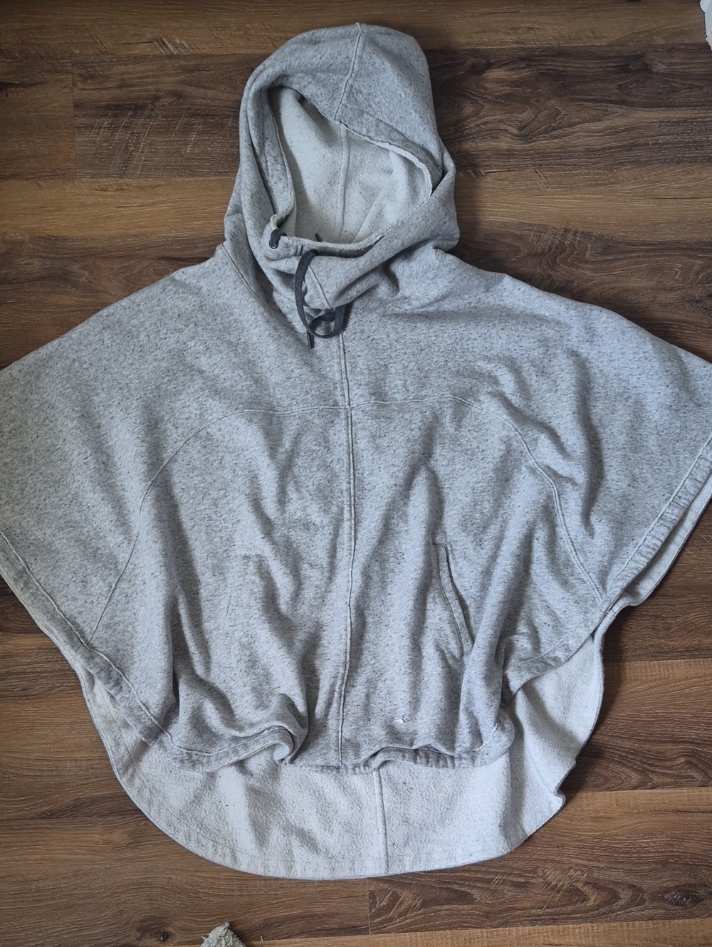 Lou & Grey Signaturesoft Plush Fleece Hooded Cowl Neck Poncho Gray XS/S